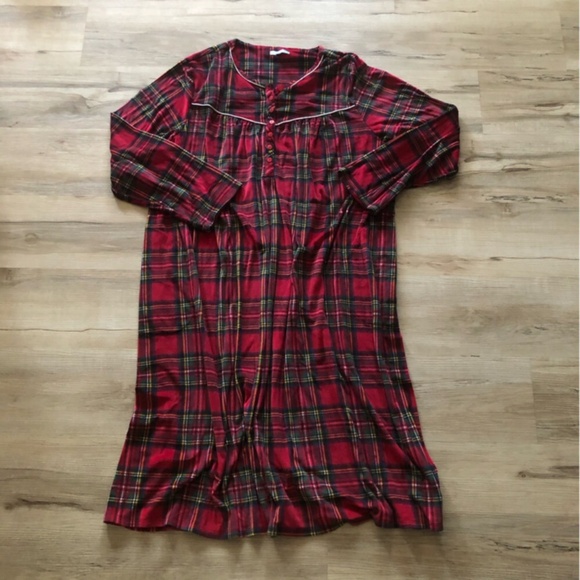 Plaid Holiday Velour Nightgown - Picture 2 of 8